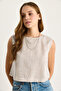 Women's Gray Sleeveless Linen Blouse 3419-1 60282023 - 4