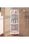 FFD Corner Shelf Bathroom Storage Organizer | Waterproof Freestanding Bathroom Corner Stand - 3