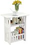 FFD Wooden Side Table Wooden End Table with Storage Basket Sofa Side Table Coffee Table - 7