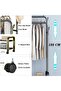 Garment Rack with Wheels, Double Rod Clothing Rack, Free-Standing Closet Organizer with Storage Shel - 5