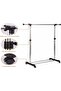 Adjustable Telescopic Single Pole Clothes Rack with Wheels - 3