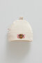 Baby Hat 100% Cotton Plush Teddy Bear Detailed Waffle Fabric (1 - 12 Months)