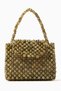 Green Acrylic Beaded Mini Ani Tote Glittering and Structured Handmade Bag