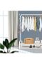 Clothing Garment Rack with Wheels And Bottom Shelves, 2-Tier Entryway Metal Coat Rack And Shoe Bench - 5