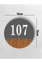 Round Metal Composite - Wooden Apartment Site -Apartment Hotel Office Door Number - Door No: 107 One Hundred and Seven - 4