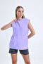 Lilac Sleeveless Hooded 100% Cotton Sports Tank Top - 5