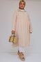 58093 large size mevlana cut muslin shirt - beige - 4