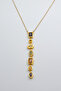 Orion 7 Element Geometric Gold Y Necklace