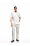Linen Cotton Blend Pocket Detailed Pleated Fabric Trousers