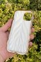 iPhone 15 Case Leaf Pattern Glossy Anti-Knock Silicone Cover - 3