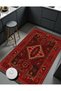 Mosso Red Black Tones Ethnic Motifs Patterned Woven Base Vintage Decorative Carpet Mosso104 - 3