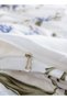 Queen Size 6 Piece Duvet Cover Set White with Blue Flowers Bedding Set without Filler 200x230cm. - 5