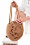 Women's Straw Bag Hand Braided Jute Straw Shoulder Beach Bag - 3