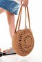 Women's Straw Bag Hand Braided Jute Straw Shoulder Beach Bag - 2