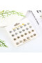 MULTI 12 Pairs Eight Claw Glass Water Diamond Earrings, Versatile Flower Artificial Crystal Card Ear - 6