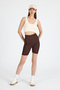 Coffee Ribbed Biker Shorts Leggings 3005 - 6