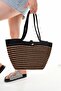 Women's Straw Bag Hand Braided Jute Straw Shoulder Beach Bag - 3
