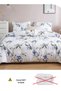 Queen Size 6 Piece Duvet Cover Set White with Blue Flowers Bedding Set without Filler 200x230cm. - 4