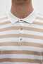 Ds Damat Regular Fit Beige Striped Summer Rayon Knitwear T-Shirt - 6