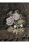 Purple Flower Motif Machine Embroidery Etamine Fabric Single Prayer Rug - 3