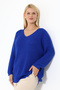 Women's Oversize V-Neck Knitwear Sweater - 7