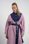 Women's Plus Size Striped Belted Shirt Dress (44-50) |   25165 - 7