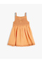 Butterfly Embroidery Detail Square Neck A-Line Cotton Strappy Dress - 2