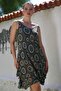 Italian Khaki Pool Collar Sleeveless Geometric Patterned Lined Casual Woven Dress 108 58 - 4