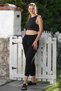Organic Cotton Black Pocket Elastic and Tie Waist Baggy Casual Muslin Woven Trousers 100 65 - 4