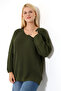 Women's Oversize V-Neck Knitwear Sweater - 2