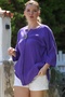 Organic Cotton Purple Pool Collar Buttoned 3/4 Sleeve Casual Muslin Woven Blouse 70 65 - 4
