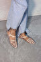 Women's Cream Palm Ankle Strap Pointed Toe Patent Leather Sandals Bynd24900