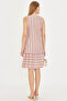 Women's Light Pink Patterned Sleeveless Skirt Ruffle Dress Arm-22K001142 - 4
