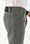 Men's Cotton High Waist Loose Green Baggy Jeans - 5