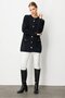Women's Crew Neck Metal Button Araboy Aphrodite Knitwear Jacket Black - 4