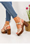 Sandale cu toc dama bej A117 - 2