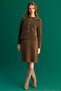 Women's O-Neck Metal Button Aphrodite Short Knitwear Jacket Brown - 6