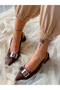 Pari̇ Brown Cow Suede Bow 5 cm Heel Sandals Shoes - 4