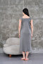 Women's Smoked Lace Summer Special Design 100% Cotton Maternity Nightgown - 4