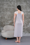 Women's Gray Lace Summer Special Design 100% Cotton Maternity Nightgown - 6