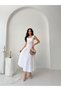 White Square Neck Gipeli Midi Dress - 3