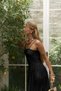 Narissa Strap Midi Black Dress
