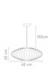 Japon İpek Avize Elips 40 cm Beyaz - 6