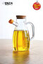 Oil Pot & Vinegar Pot with Glass Bamboo Lid - 2