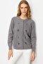 Women's Crew Neck Front Diamond Embroidery Embroidered Cardigan Smoked - 2