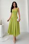 Green Square Neck Gipeli Midi Dress