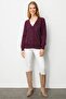 Women's V-Neck Front Diamond Embroidered Cardigan Plum - 4