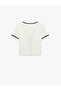 Cotton Short Sleeve Bow T-Shirt with Tie Detail - 4
