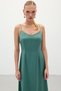 Rochie lungă din satin cu bretele - mentă - 6
