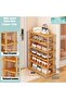 FFD 6-Tier Narrow Bamboo Shoe Rack – Tall Vertical Shoe Shelf for Small Spaces - 3